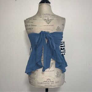 HYFVE Strapless Front Tie Blouse